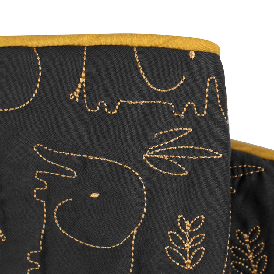 Charcoal Gold Quilted Elephant