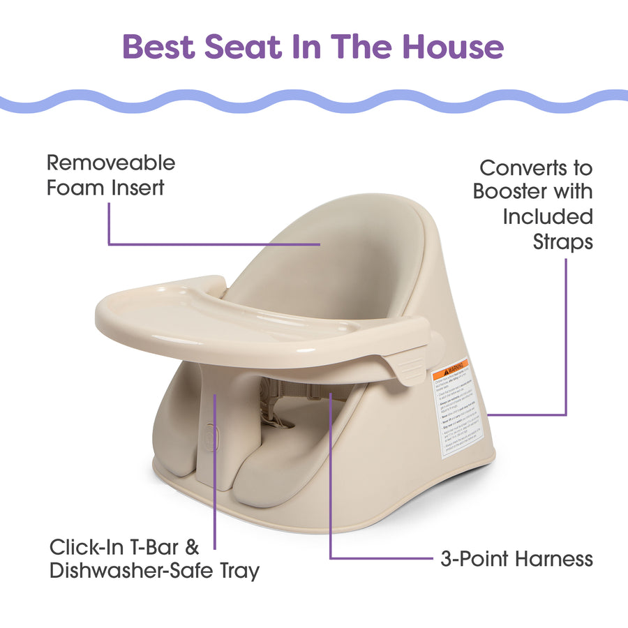 Boppy Proper Posture Floor and Booster Seat, Oatmeal